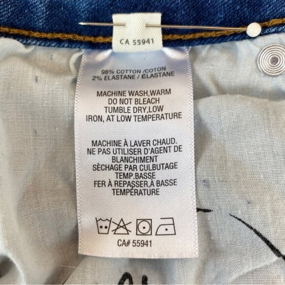 Harlow raw hem distressed stretch denim mini skirt. Women’s size S - Picture 5 of 7